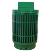 WITT Mason Collection Outdoor Waste Receptacle with Swing Top - 40 Gallon, Green